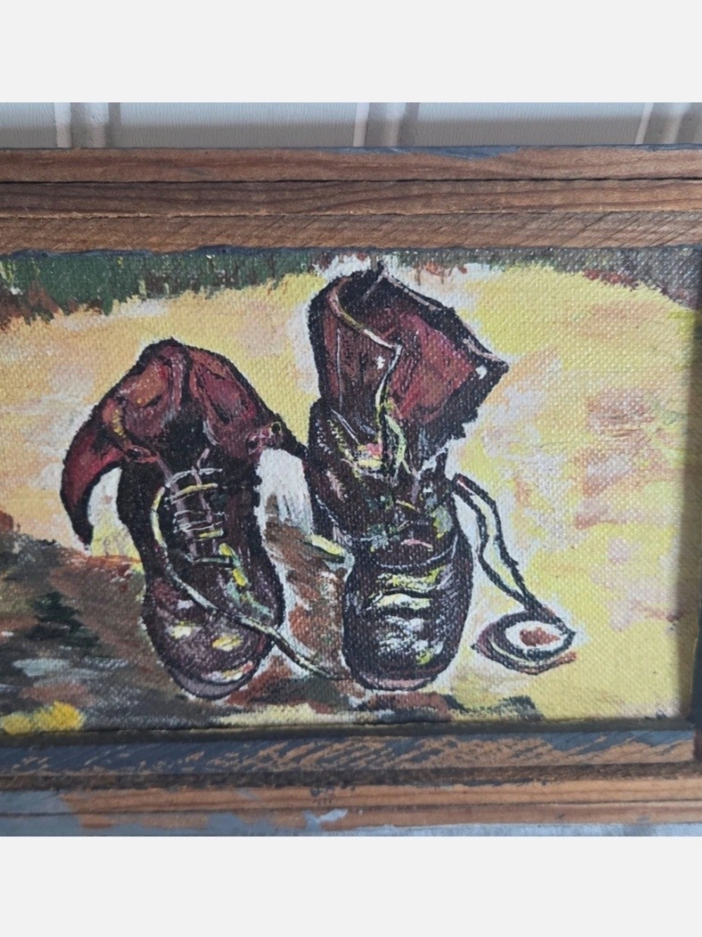 Hand-painted A Pair of Shoes (1886) by Vincent van Gogh Boots Painting Home Art